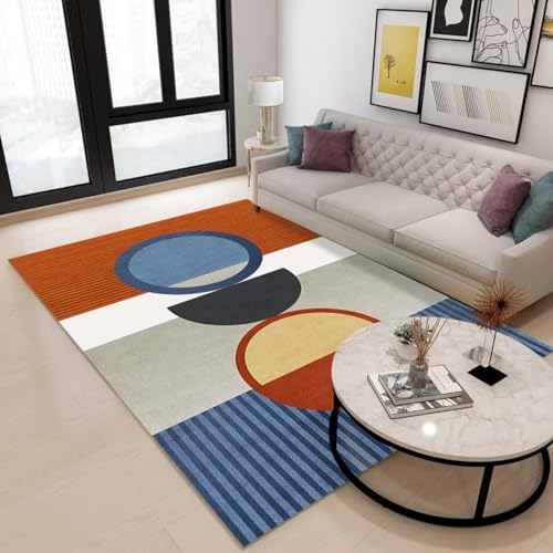 RUGMRZ Waschbar Teppich Dekoration Wohnzimmer,Weich Gross Moderne Geometrie für Gaming Zimmer,Jugendzimmer Mädchen,Kinderzimmer Blau180x280cm von RUGMRZ