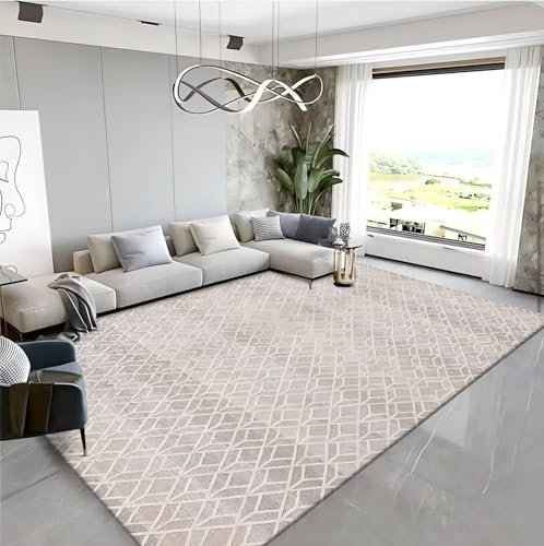 RUGMRZ Waschbar Teppich Jugendzimmer 140x200cm,Grau,Abstrakte Kunst für Dekoration Wohnung,Neben Bett,Terrasse von RUGMRZ