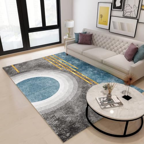 RUGMRZ Waschbar Teppich Wohnzimmer Weich,rutschfest Modernes Rechteck für Esszimmer,Kinderzimmere Mädchen,Boden Grau140x200cm von RUGMRZ