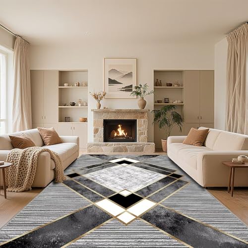 RUGMRZ Waschbar Wohnzimmer Teppich Hellgrau 120x200cm,Moderne Geometrie Kuschelig Weich für Jugendzimmer,Wohnungs,Vorzimmer RUGMRZ Waschbar Wohnzimmer Teppich Hellgrau 120x200cm,Moderne Geometrie Kuschelig Weich für Jugendzimmer,Wohnungs,Vorzimmer von RUGMRZ