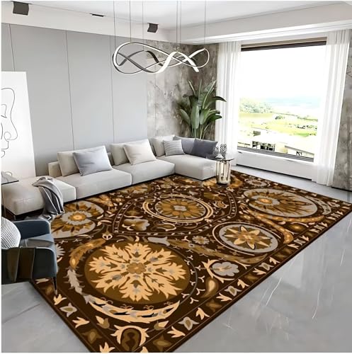 RUGMRZ Waschbar in Waschmaschine Flur Teppich 200x300cm,Braun Teppich Groß,Abstrakte Kunst für Esstisch,Matt Floor,Esszimmer RUGMRZ Waschbar in Waschmaschine Flur Teppich 200x300cm,Braun Teppich Groß,Abstrakte Kunst für Esstisch,Matt Floor,Esszimmer von RUGMRZ