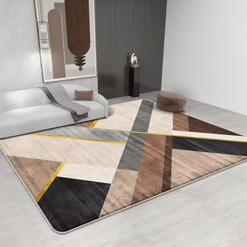 RUGMRZ Waschbar in Waschmaschine Teppich Bettvorleger 120x160cm,Braun,Moderne Geometrie für Kindermädchen,Couchtisch,Weltraum von RUGMRZ