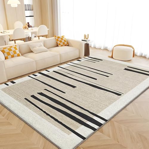 RUGMRZ Waschbar in Waschmaschine Teppich Kurzflor 180x250cm,Beige Großer Teppich,Moderne Einfachheit für Esstisch,Esszimmer,Gegend von RUGMRZ