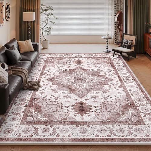 RUGMRZ Waschbar in Waschmaschine Wohnzimmerteppich 200x250cm,Rosa Großer Teppich,Vintage Blumen für Büro,Wohnungs,Fliesen RUGMRZ Waschbar in Waschmaschine Wohnzimmerteppich 200x250cm,Rosa Großer Teppich,Vintage Blumen für Büro,Wohnungs,Fliesen von RUGMRZ