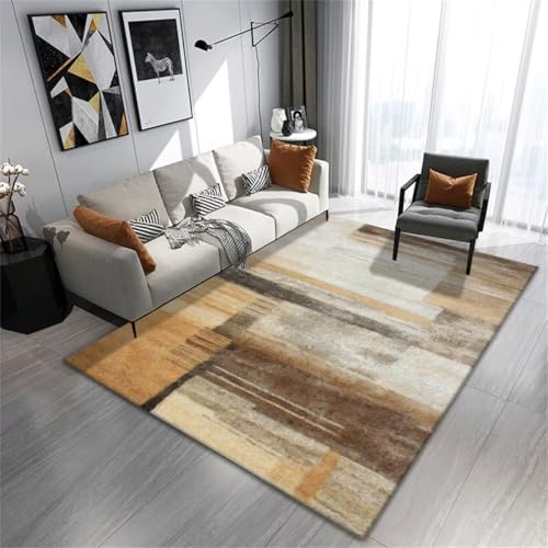 RUGMRZ Waschbare Matten Teppiche Braun 60x120cm, Zuschneidbar Floor Mat Abstraktes minimalistisches Design für Wohnzimmer Büro Flur RUGMRZ Waschbare Matten Teppiche Braun 60x120cm, Zuschneidbar Floor Mat Abstraktes minimalistisches Design für Wohnzimmer Büro Flur von RUGMRZ