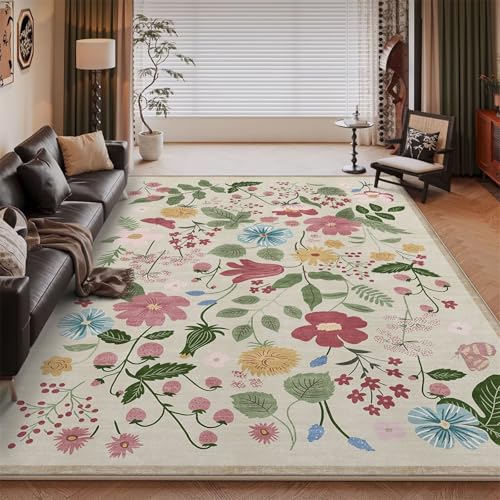 RUGMRZ Waschbare Matten & Teppiche Vert Rose 60x120CM, Fußmatten Flore Moderne for Terrasse Boden Room von RUGMRZ