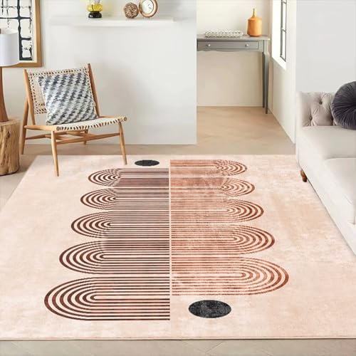 RUGMRZ Waschbare Schlafzimmerteppich,Rutschfester Fussmatte Modernes Rechteck für Jugendzimmer Mädchen,Kinderzimmer,Bürostuhl Kaki80x160cm von RUGMRZ