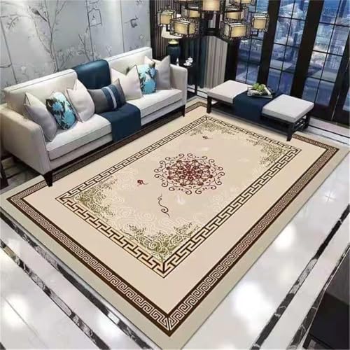 RUGMRZ Waschbare Schmutzfangteppich Khaki 160x200cm, Nach Maß Retro-Blumenmuster für Wohn- und Arbeitszimmerdekoration RUGMRZ Waschbare Schmutzfangteppich Khaki 160x200cm, Nach Maß Retro-Blumenmuster für Wohn- und Arbeitszimmerdekoration von RUGMRZ