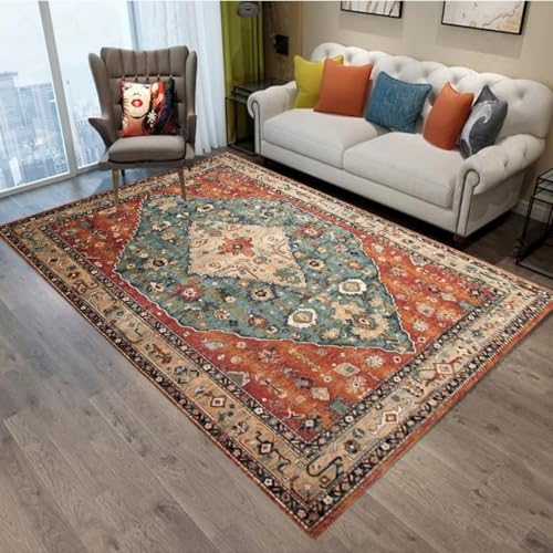 RUGMRZ Waschbare Teppich für das Vorderzimmer,Weich Gross Tradition für Esstisch,Kinderzimmer Junge,Esszimmer Orange180x280cm von RUGMRZ
