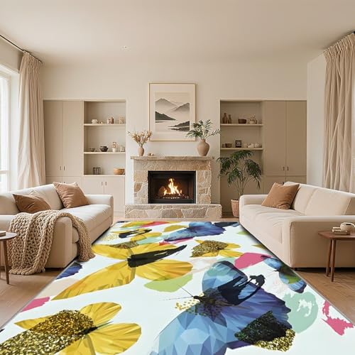 RUGMRZ Waschbare Teppiche Hellblau 50x70cm,Antirutsch Kuschelig Weich für Schlafzimmer,Wohnzimmer,Terrasse von RUGMRZ