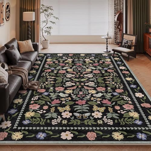 RUGMRZ Waschbare Teppiche In Waschmaschine 50X80Cm Rustikale Deko 15 Schwarz Vorleger Teppich Wohnzimmer Grün Garten Wasserdicht Verschmutzung Schlafzimmer von RUGMRZ