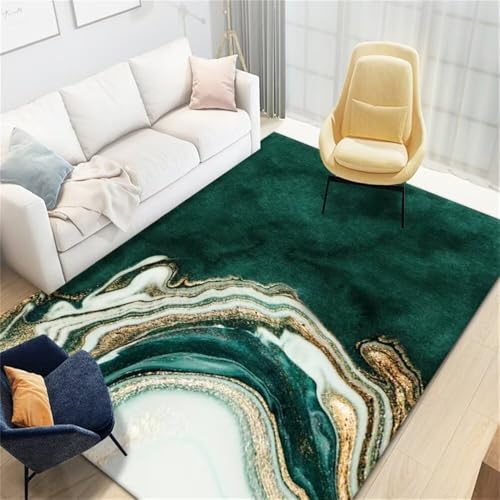 RUGMRZ Waschbare TeppicheLäufer Flur Kunstdesign Wohnzimmerteppich 50x80CM Teppiche Waschbar GrünModerner minimalistischer Teppich outdoorteppich von RUGMRZ