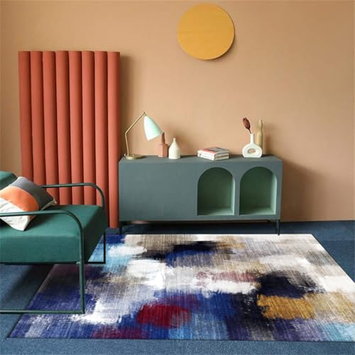 RUGMRZ Waschbarer Teppich 160X230Cm Deko Teenager Mädchen 16 Blau Landhausstil Schreibtischstuhl Wohnzimmer Modern Minimalistisches Sofa Schlafzimmer Grau von RUGMRZ