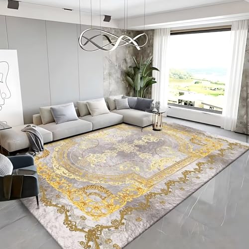 RUGMRZ Waschbarer Teppich Bettvorleger 140x200cm,Goldene,Abstrakte Kunst für Neben Bett,Terassenaussen,Weltraum RUGMRZ Waschbarer Teppich Bettvorleger 140x200cm,Goldene,Abstrakte Kunst für Neben Bett,Terassenaussen,Weltraum von RUGMRZ