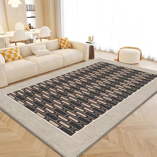 RUGMRZ Waschbarer Teppich Fussbodenheizung Geeignet 200x300cm,Schwarz Teppich Gross,Moderne Einfachheit für Esstisch,Balkon,Vorzimmer RUGMRZ Waschbarer Teppich Fussbodenheizung Geeignet 200x300cm,Schwarz Teppich Gross,Moderne Einfachheit für Esstisch,Balkon,Vorzimmer von RUGMRZ