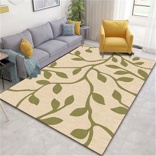 RUGMRZ Waschbarer Teppich Grünes Blattmuster Schlafzimmer langlebig Kinderzimmer Jungen 200x300cm RUGMRZ Waschbarer Teppich Grünes Blattmuster Schlafzimmer langlebig Kinderzimmer Jungen 200x300cm von RUGMRZ