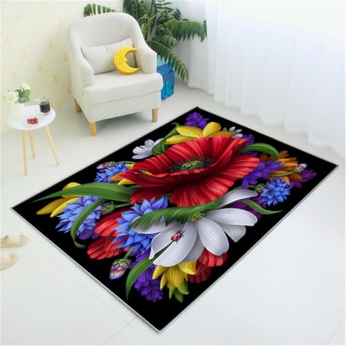 RUGMRZ Waschbarer Teppich Rug 200X300Cm Vorleger Farbe Wohnzimmer Teppichs Wohnzimmerteppich Kurzflor Spiel Mädchenwohnzimmer Mädchen Schlafzimmer Warmes Blumen RUGMRZ Waschbarer Teppich Rug 200X300Cm Vorleger Farbe Wohnzimmer Teppichs Wohnzimmerteppich Kurzflor Spiel Mädchenwohnzimmer Mädchen Schlafzimmer Warmes Blumen von RUGMRZ