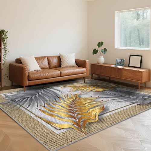 RUGMRZ Waschbarer Teppich Wohnzimmer 120X180cm,Blattmuster Antirutsch Kurzflor Kuschelig Weich für Kindermädchen,Vorzimmer,Esstisch RUGMRZ Waschbarer Teppich Wohnzimmer 120X180cm,Blattmuster Antirutsch Kurzflor Kuschelig Weich für Kindermädchen,Vorzimmer,Esstisch von RUGMRZ