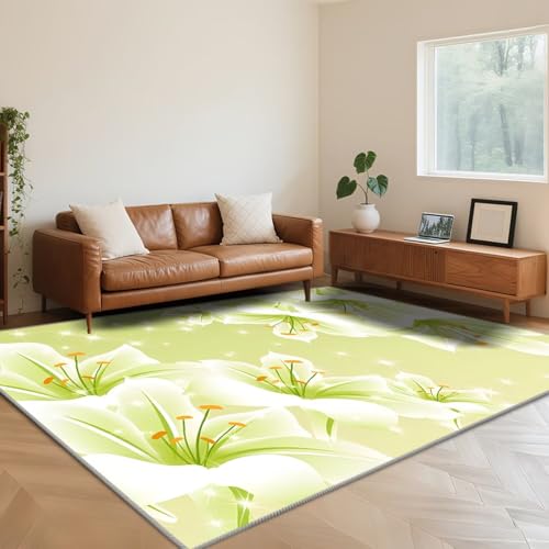 RUGMRZ Waschbarer Teppich Wohnzimmer 180X250cm,Blumenmuster Antirutsch Kurzflor Kuschelig Weich für Kindermädchen,Vorzimmer,Esstisch RUGMRZ Waschbarer Teppich Wohnzimmer 180X250cm,Blumenmuster Antirutsch Kurzflor Kuschelig Weich für Kindermädchen,Vorzimmer,Esstisch von RUGMRZ