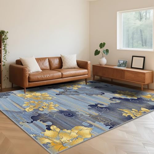 RUGMRZ Waschbarer Teppich Wohnzimmer 80X160cm,Blumenmuster Antirutsch Kurzflor Kuschelig Weich für Kindermädchen,Vorzimmer,Esstisch RUGMRZ Waschbarer Teppich Wohnzimmer 80X160cm,Blumenmuster Antirutsch Kurzflor Kuschelig Weich für Kindermädchen,Vorzimmer,Esstisch von RUGMRZ