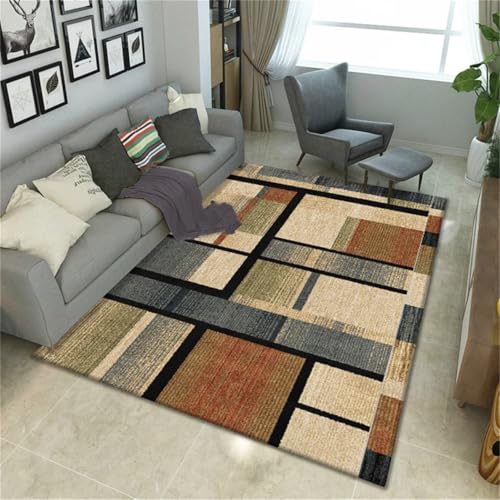 RUGMRZ Waschbarer Teppich Wohnzimmer Teppiche Modern Designer Für Wohnzimmer grau-roter rechteckiger Wohnzimmerteppich rutschfest langlebig Moderne 200x250cm von RUGMRZ