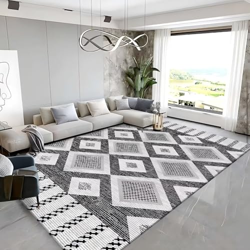 RUGMRZ Waschbarer Wohnzimmer Teppich 80x160cm,Grau Fußmatte Innen,Moderne Geometrie für Innen,Haustür,Flur RUGMRZ Waschbarer Wohnzimmer Teppich 80x160cm,Grau Fußmatte Innen,Moderne Geometrie für Innen,Haustür,Flur von RUGMRZ