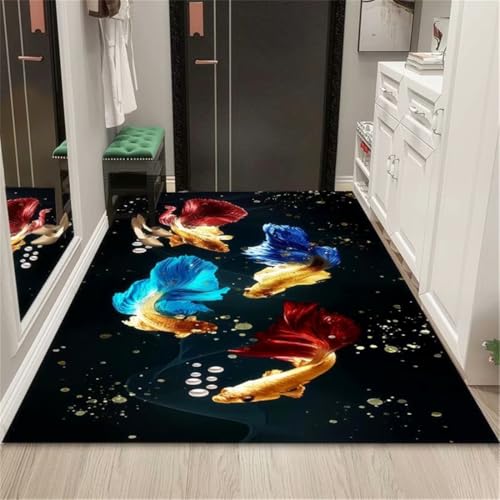 RUGMRZ Wash and Dry Teppich 80X120Cm Room Decoration Schwarz Weihnachten Teenager Deko Gewebter Teppichkorridoreingang Schmutzabweisende Und rutschfeste Kunst von RUGMRZ