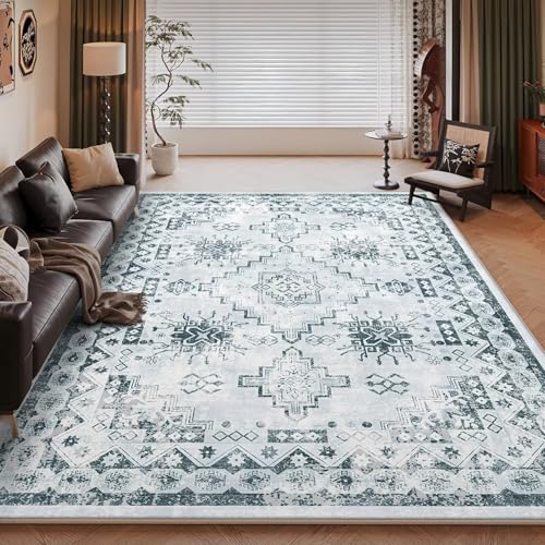 RUGMRZ Weich Balkon Teppich 100x160cm,Blau,Geometrisches Design für Unter Schreibtisch,Couchtisch,Terrasse von RUGMRZ