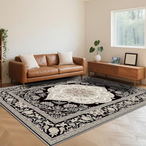 RUGMRZ Weich Fußmatte Innen 60X90cm,Waschbar,Kurzflor Blumenmuster Schwarzfür Eingang,Balkon,Flur RUGMRZ Weich Fußmatte Innen 60X90cm,Waschbar,Kurzflor Blumenmuster Schwarzfür Eingang,Balkon,Flur von RUGMRZ