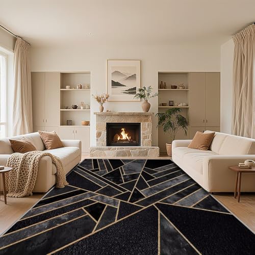 RUGMRZ Weich Fussmatte Innen Schwarz 60x90cm,Moderne Geometrie Kuschelig Weich für Haustür,Küche RUGMRZ Weich Fussmatte Innen Schwarz 60x90cm,Moderne Geometrie Kuschelig Weich für Haustür,Küche von RUGMRZ