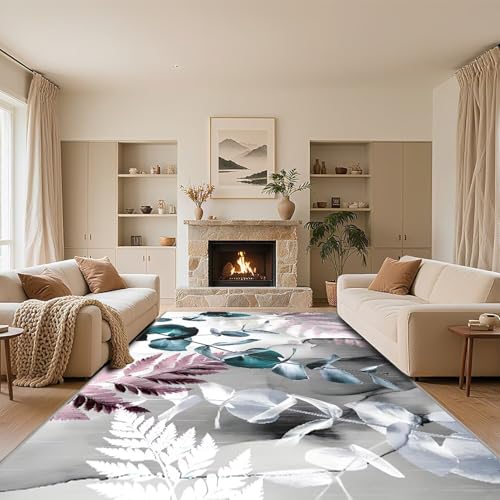 RUGMRZ Weich Schlafzimmer Teppich Grau 120x180cm,Blattmuster Antirutsch für Wohnzimmer,Terrasse,Wohn RUGMRZ Weich Schlafzimmer Teppich Grau 120x180cm,Blattmuster Antirutsch für Wohnzimmer,Terrasse,Wohn von RUGMRZ