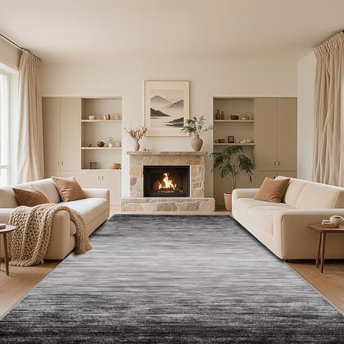 RUGMRZ Weich Wohnzimmer Teppich Dunkelgrau 130x190cm,Moderne Einfachheit Waschbar In Waschmaschine für Schlafzimmer,Terrasse,Küche von RUGMRZ