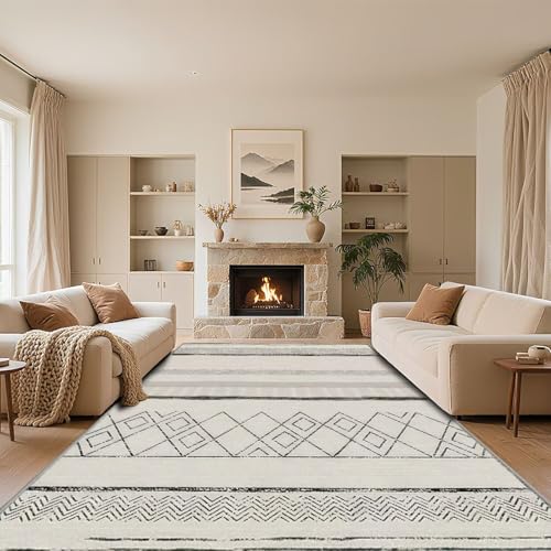 RUGMRZ Weich Wohnzimmer Teppich Grau 90x150cm,Moderne Geometrie Waschbar für Schlafzimmer,Terrasse,Küche RUGMRZ Weich Wohnzimmer Teppich Grau 90x150cm,Moderne Geometrie Waschbar für Schlafzimmer,Terrasse,Küche von RUGMRZ