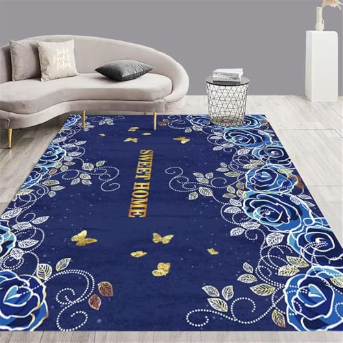 RUGMRZ Weicher TeppichDesigner Teppiche Wohnzimmer Teppich 120x160CM Anti Rutsch BlauWohnzimmer-Dekorations-Teppich. schmutzfangmatte waschbar RUGMRZ Weicher TeppichDesigner Teppiche Wohnzimmer Teppich 120x160CM Anti Rutsch BlauWohnzimmer-Dekorations-Teppich. schmutzfangmatte waschbar von RUGMRZ