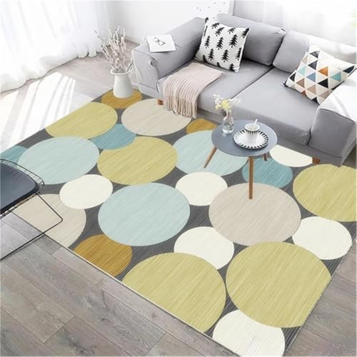 RUGMRZ Wohnung Dekoration Geometrische Wohnzimmer Sofa Mehrfarbig Wash and Dry Teppich Gelb Schöne Deko Babyzimmer Junge 160X230CM von RUGMRZ
