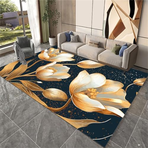 RUGMRZ Wohnzimmer Modern Teppich 160X230Cm Schlafzimmer Flauschig 19 Weiß Wohnzimmermöbel Designer Licht Luxus Sofa Abstrakt Waschbar Blau von RUGMRZ