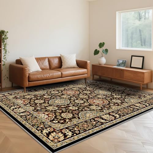 RUGMRZ Wohnzimmer Teppich Braun 120X200cm,Retro-Stil Antirutsch Kurzflor Waschbar für Leseecke Kinderzimmer,Büro,Balkon RUGMRZ Wohnzimmer Teppich Braun 120X200cm,Retro-Stil Antirutsch Kurzflor Waschbar für Leseecke Kinderzimmer,Büro,Balkon von RUGMRZ