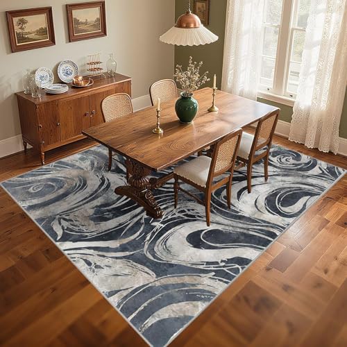 RUGMRZ Wohnzimmer Teppichboden Pflegeleicht 160x200cm Grau, Abstrakte Streifen für Flurbalkone RUGMRZ Wohnzimmer Teppichboden Pflegeleicht 160x200cm Grau, Abstrakte Streifen für Flurbalkone von RUGMRZ