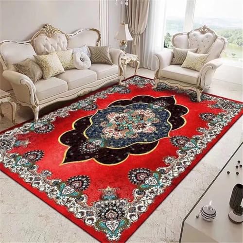 RUGMRZ Wohnzimmer Teppiche Teppich Für Flur Schlafzimmer Rechteckiger Roter Restaurant Schmutzabweisender Anti-Rutsch-Teppich Waschbarer 50X80Cm 1Ft 7.7''X2Ft 7.5'' RUGMRZ Wohnzimmer Teppiche Teppich Für Flur Schlafzimmer Rechteckiger Roter Restaurant Schmutzabweisender Anti-Rutsch-Teppich Waschbarer 50X80Cm 1Ft 7.7''X2Ft 7.5'' von RUGMRZ