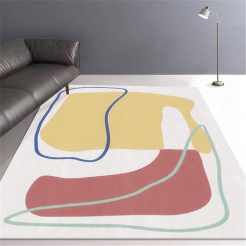 RUGMRZ Wohnzimmermöbel Abstrakte Kunst rutschfest Waschbar Gelb Kinder Zimmer Deko Mehrfarbig Kuche Teppich Modern Zimmers Teppichboden 140X200CM RUGMRZ Wohnzimmermöbel Abstrakte Kunst rutschfest Waschbar Gelb Kinder Zimmer Deko Mehrfarbig Kuche Teppich Modern Zimmers Teppichboden 140X200CM von RUGMRZ