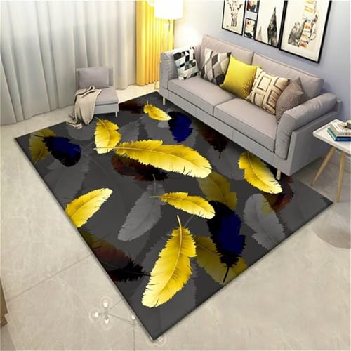 RUGMRZ Wohnzimmermöbel Wohnzimmertisch Grau-gelbes Federdruckdesign kann angepasst Werden Bad Matte Teppich Waschbar 180X250CM RUGMRZ Wohnzimmermöbel Wohnzimmertisch Grau-gelbes Federdruckdesign kann angepasst Werden Bad Matte Teppich Waschbar 180X250CM von RUGMRZ