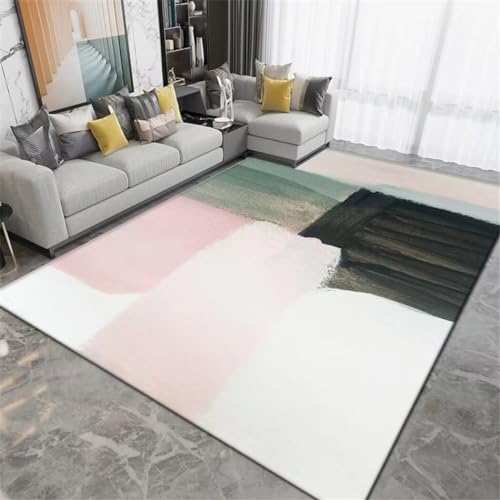 RUGMRZ Wohnzimmerteppich Kurzflor Orientalische Teppich Multicolor Wohnzimmer Schlafzimmer Nachttisch Antibakterieller Rosa 160X230Cm von RUGMRZ