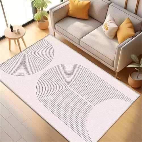 RUGMRZ Wohnzimmerteppich Kurzflor Teppich Waschbar In Waschmaschine Graues geometrisches Design dauerhaft Nach Mass Für Allergiker 200X250CM von RUGMRZ