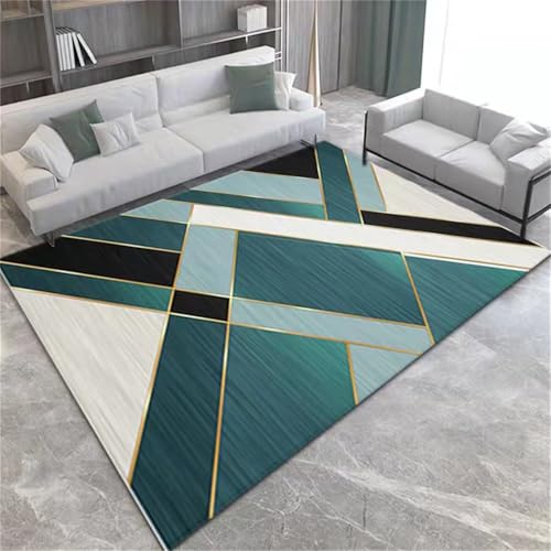 RUGMRZ Wohnzimmerteppich Modern Teppich Waschbar In Waschmaschine Modernes geometrisches Design Balkonteppich ist rutschfest und langlebig Kinderteppich Jungen 80x160cm von RUGMRZ