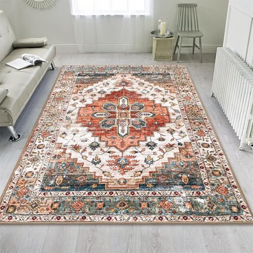 RUGMRZ rutschfest Bettvorleger Teppich Couleur 80x120CM, Fußmatten Flore rétro for Kinder Mädchen Deko Jungs von RUGMRZ