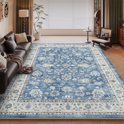 RUGMRZ rutschfest Büroteppich Bleu 170x240CM, XXL Flore rétro for Leseecke Kinderzimmer Gegend Glastisch RUGMRZ rutschfest Büroteppich Bleu 170x240CM, XXL Flore rétro for Leseecke Kinderzimmer Gegend Glastisch von RUGMRZ