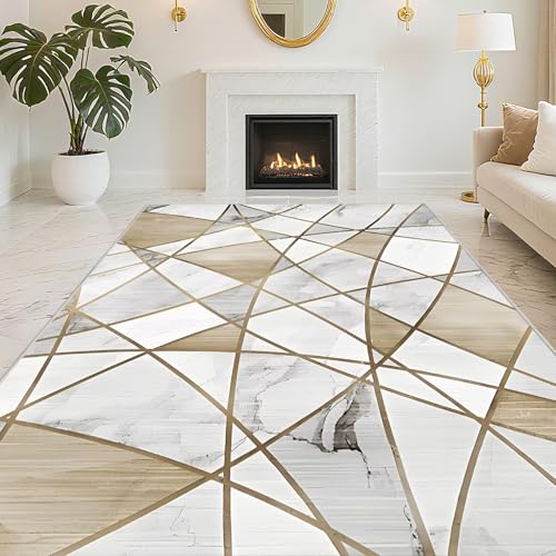 RUGMRZ rutschfest Fussmatte Innen 60X90cm,Waschbar,Kurzflor Geometrisches Design Goldfür Schlafzimmer,Esstisch,Wohn RUGMRZ rutschfest Fussmatte Innen 60X90cm,Waschbar,Kurzflor Geometrisches Design Goldfür Schlafzimmer,Esstisch,Wohn von RUGMRZ