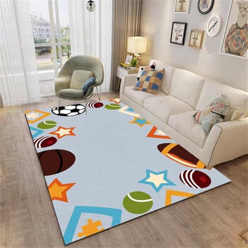 RUGMRZ small Bedroom Rugs for Adults Teppich Bett 80x120CM für Wohnzimmer Balkonteppich blau Mehrfarbiger Dekorationsteppich das Teppichboden Boden von RUGMRZ