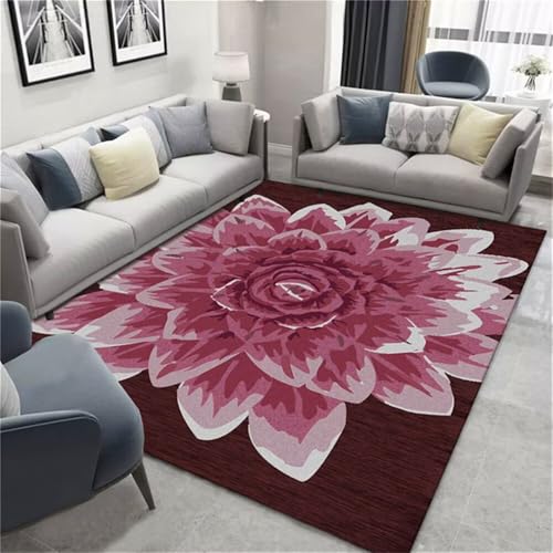 Runder Teppich Rote Blume Schlafzimmer Wohnzimmer Esszimmer Wohnzimmerteppich Modern 60x100cm Runder Teppich Rote Blume Schlafzimmer Wohnzimmer Esszimmer Wohnzimmerteppich Modern 60x100cm von RUGMRZ