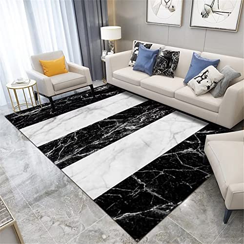 RUGMRZ Teppich Mädchen Bürostuhl Geeignet Wohnzimmer Schwarz Breitstreifen Marmormuster Langlebig 160X200Cm Rugs for Bedroom 5Ft 3''X6Ft 6.7'' RUGMRZ Teppich Mädchen Bürostuhl Geeignet Wohnzimmer Schwarz Breitstreifen Marmormuster Langlebig 160X200Cm Rugs for Bedroom 5Ft 3''X6Ft 6.7'' von RUGMRZ